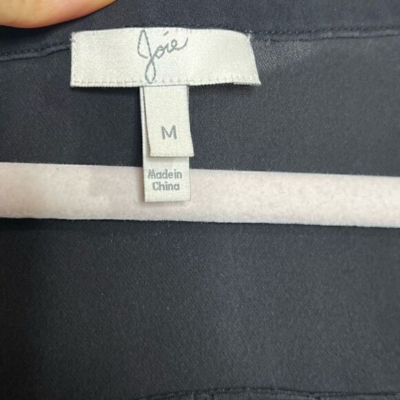 Joie Black Silk Beaded Neckline Long-sleeve Blouse - Picture 4 of 10